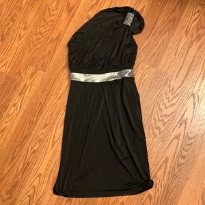 One shouldered Black Cocktail Dress